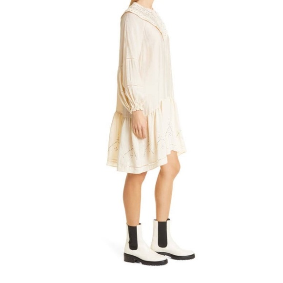 Munthe Capture Shift Ruffle Dress in Creme Size 40 EU 10 US NWT - Picture 2 of 6